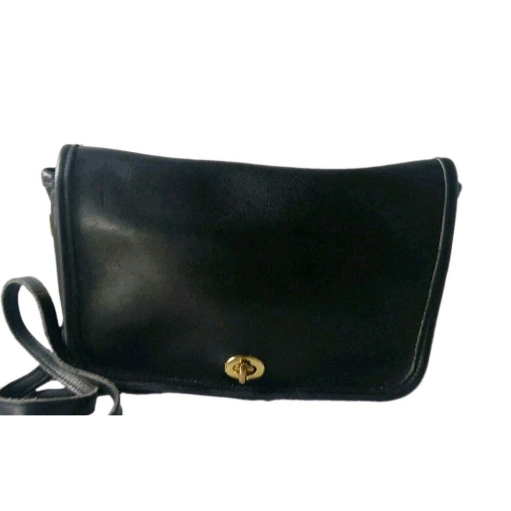 Vintage Coach Pocket Purse 9755 Black Leather Crossbody Black USA - Picture 6 of 8